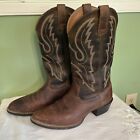 Ariat Sport R Toe Men's Boots 10.5EEBrown Leather Pull On Western Boots 10016366