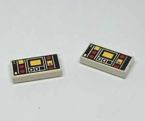 LEGO Space: 2x Tile 1 x 2 Control - Ref 3069bp68 - Set 6998 6981 2154