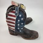 Roper Mens American Flag Cowboy Boots Size 13D Stars and Stripes Leather NWT
