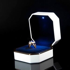 Diamond Ring Box with Led Light Jewelry Box Wedding Proposal Engagement Case