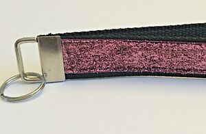 Key Fob Chain Holder Wrist Lanyard Strap Glitter Purple Pink Sparkle Holiday