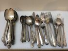 Lot of 40 Assorted Vintage Silverplate Serving Spoons, teaspoons, forks & more