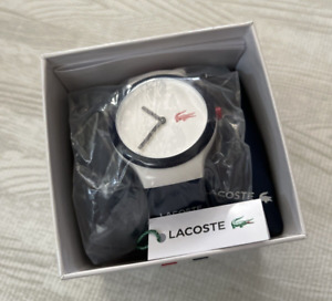 Lacoste Men's Watch 2020122 GOA White Blue Red Silicon Rubber Analog W/Box New