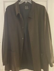 Jos A Bank Mid Trench Coat Men's Size XXL Brown Viscose Polyester Over Jacket