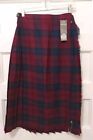 Edinburgh Woollen Mill Women's Size 12 Tartan Plaid Red Wool Pleated Skirt Kilt
