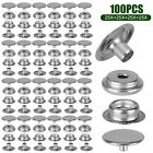 100X Snap Fastener Kit Stainless Steel Boat Canvas Screw Press Stud Cover Button