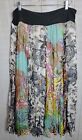 NWT Coldwater Creek Sz L Lined Boho/Gypsy Chiffon Maxi Skirt Mixed Print Paneled