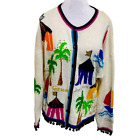 Design Options Philip & Jane Gordon button sweater carnival artsy vacation XL