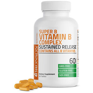 VITAMIN B COMPLEX Sustained Release B1, B2, B3, B6, Folic Acid, B12, 60 Tablets