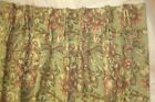 One Pr Custom made Pinch Pleat Lined DRAPES Green Jacobean Floral 86