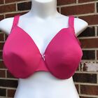 cacique womans 44DDD pink bra Lightly Lined Underwire 4 Hook Bra