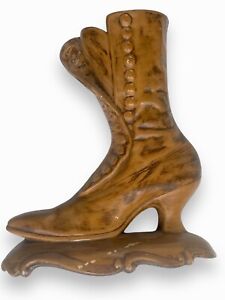 New ListingVintage Brown High Heel Boot Statue Table Vase Home Decor