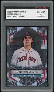 MARCELO MAYER 2021 BOWMAN CHROME Topps 1ST GRADED 10 ROOKIE CARD BOSTON RED SOX