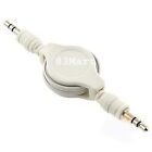 2 Ft White Retractable 3.5mm to 3.5mm Plug iPod Cable
