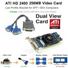ATI Radeon SFF Low Profile Dual Monitor Video Card 256MB DDR2 PCI-E x16 VGA HD