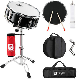 Vangoa Snare Drum Set, Student Snare Drum Kit with Stand, Drum Mute Pad, 5A Drum