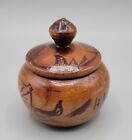 New ListingVintage Wooden Floral Trinket Box from Haiti Handpainted Trinket Jar Stash Dish