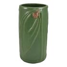 Ephraim Faience 2002 Hand Made Art Pottery Northwoods Pine Cone Green Vase 900