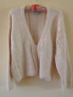 Absolutely Cotton Crop Cardigan Sweater NWOT Pearl Buttons Ivory Natural RARE!