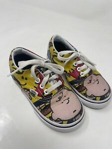 VANS Off The Wall Peanuts 2017 Charlie Brown Skateboarding Toddler Shoes Sz 7