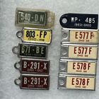 (10) Ohio Dav License Plate Keychain Tags. 1947-66