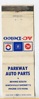New ListingVintage Matchbook Cover PARKWAY AUTO PARTS Knoxville Tennessee GM AC DELCO CAR