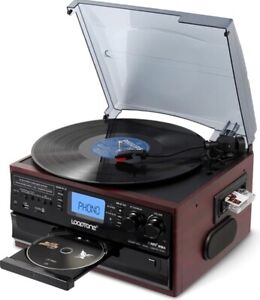 10 in 1 Bluetooth in/Out Record Player 3 Speed Vinyl Player Vintage Turntable