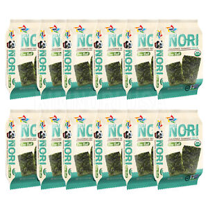 Organic Seasoned Roasted Seaweed Snacks 12 PK Sea Salt.  Kim Nori