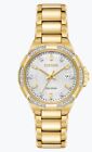 Citizen Womens Eco-Drive Riva Diamonds Markers Date Gold Watch 30MM EW2462-51A
