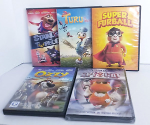 Lot of 5 Childrens Animatio Movies DVDs Star Dog Turu Furball Ozzy Spy Cat PG