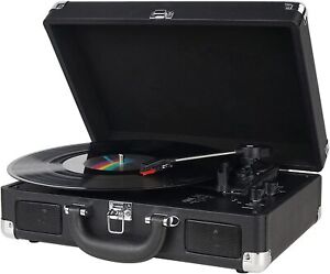 Vinyl Record Player Wireless Turntable Bluetooth 3-Speed Portable  Suitcase RCA