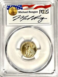 2021 $5 GOLD EAGLE PCGS REAGAN TYPE 2 FDOI FIRST DAY OF ISSUE - MS70 ITEM # IMT