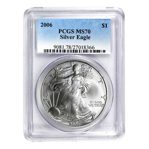 2006 $1 American Silver Eagle MS70 PCGS