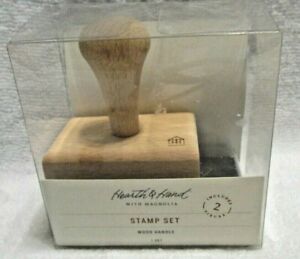 Wood Handle Stamp & ink pad 2 Piece Set By Hearth & Hand With Magnolia