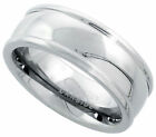 8mm Tungsten Carbide Ring Men Women Wedding Band Domed Raised Edge Comfort Fit
