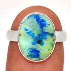 Natural Dioptase Azurite Rough 925 Sterling Silver Ring Jewelry s.6.5 CR33779