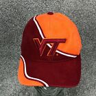 Vintage Virginia Tech Hokies Hat Cap Strap Back Orange Maroon Y2K 90s Colorblock