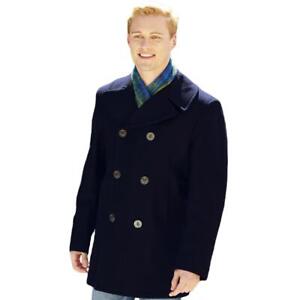 Sterlingwear Men's Authentic Wool Blend Peacoat, Multiple Colors, Made in USA