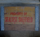Vintage Sealtest Sheffield Farms Wood Dairy  Milk Crate with Metal Trim