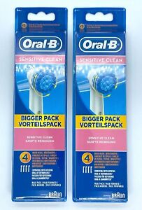 8 pcs Oral-B Sensitive Clean Replacement Toothbrush Brush Heads USA 2x4 packs