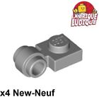 LEGO x4 Plate Modified 1x1 Ring Clip Hole Grey Ring/Light b Gray 4081b NEW