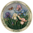 Vtg Lena Liu 3D Relief Plate Iris Garden 1st Issue Beautiful Gardens Butterfly
