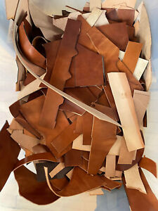 Assorted Small Leather Scrap- Veg Tan- Natural/Brown - 3/4oz-  5/6oz - $5/pound