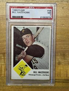 1963 Fleer #59 Bill Mazeroski HOF Pittsburgh Pirates graded PSA 7