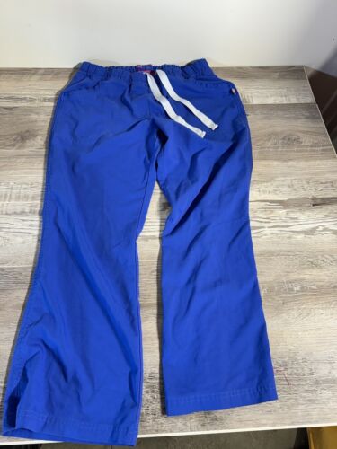 Urbane  Womens Drawstring Medical Scrub Pants Medium Blue