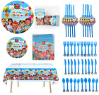 Cocomelon blue cutlery set Knife fork spoon theme kids birthday party decoration