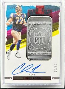 New Listing2023 Impeccable Chris Long Red Auto Autograph 1 Troy Ounce Silver #08/10 Rams