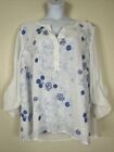 Melissa Paige Womens Plus Size 3X Floral Embroidered V-neck Top Long Sleeve