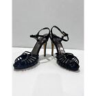 Sz 8 genuine black patent leather NWT open peep toe stiletto pump heels dress
