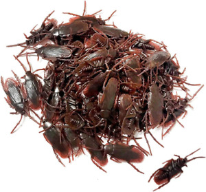 100PCS Prank Fake Roaches, Favorite Trick Joke Toys Look Real, Scary Insects Rea
